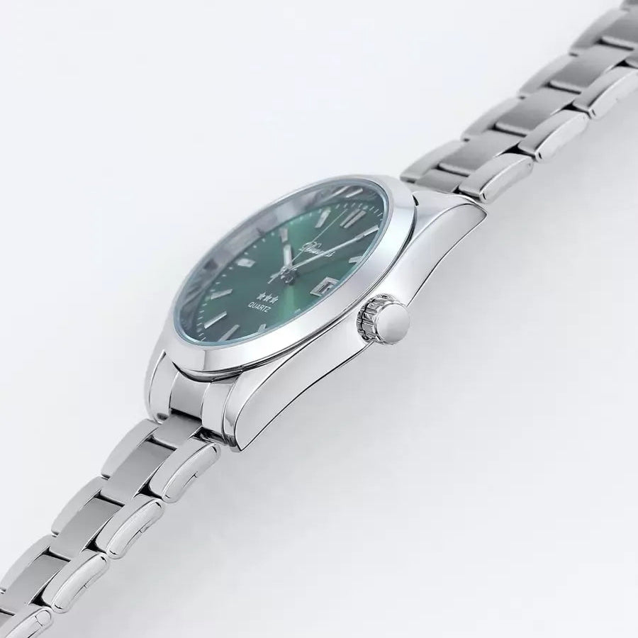 Reloj con fecha de puntero redonda