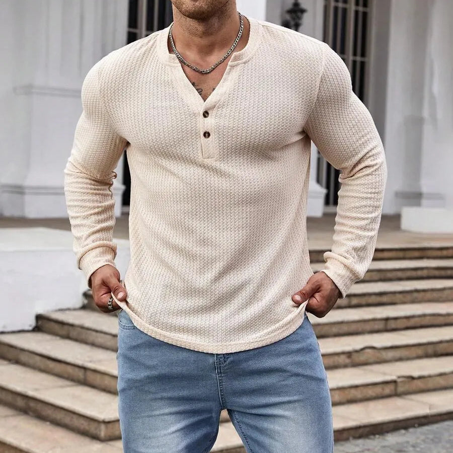 Henley™ | Camiseta textura Waffle