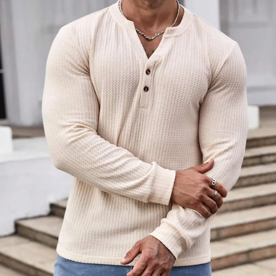 Henley™ | Camiseta textura Waffle