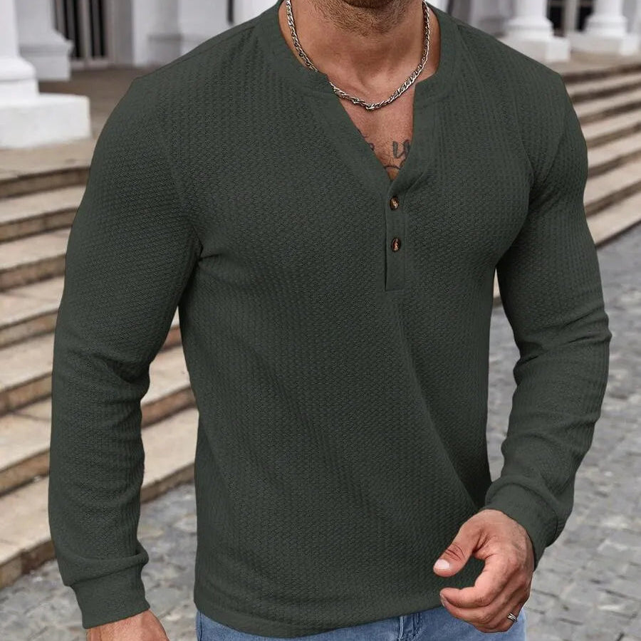 Henley™ | Camiseta textura Waffle